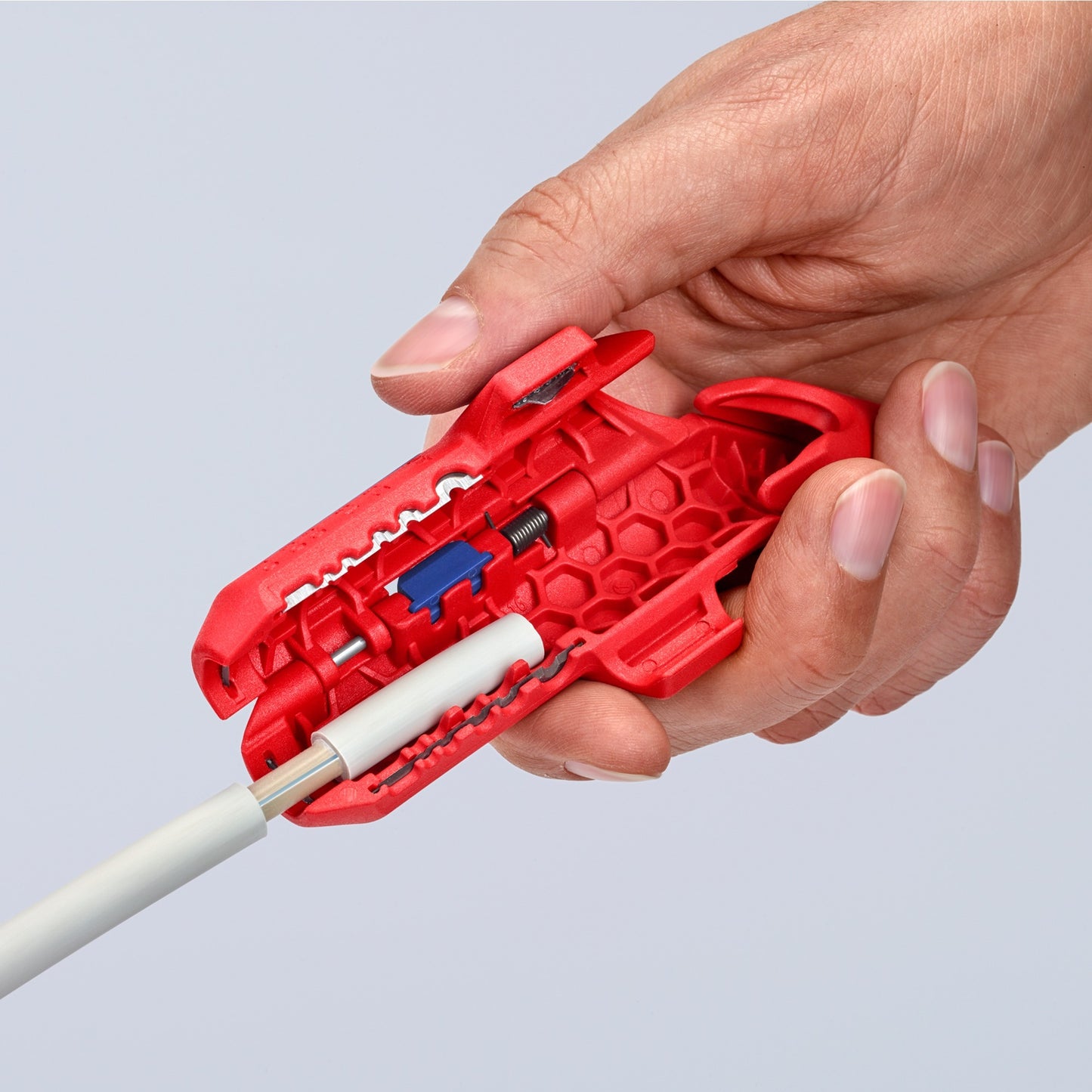 Knipex 16 95 01 sb ergostrip kabelstripper geschikt voor: ronde kabel, kabel voor vochtige ruimte, datakabel, coaxkabel