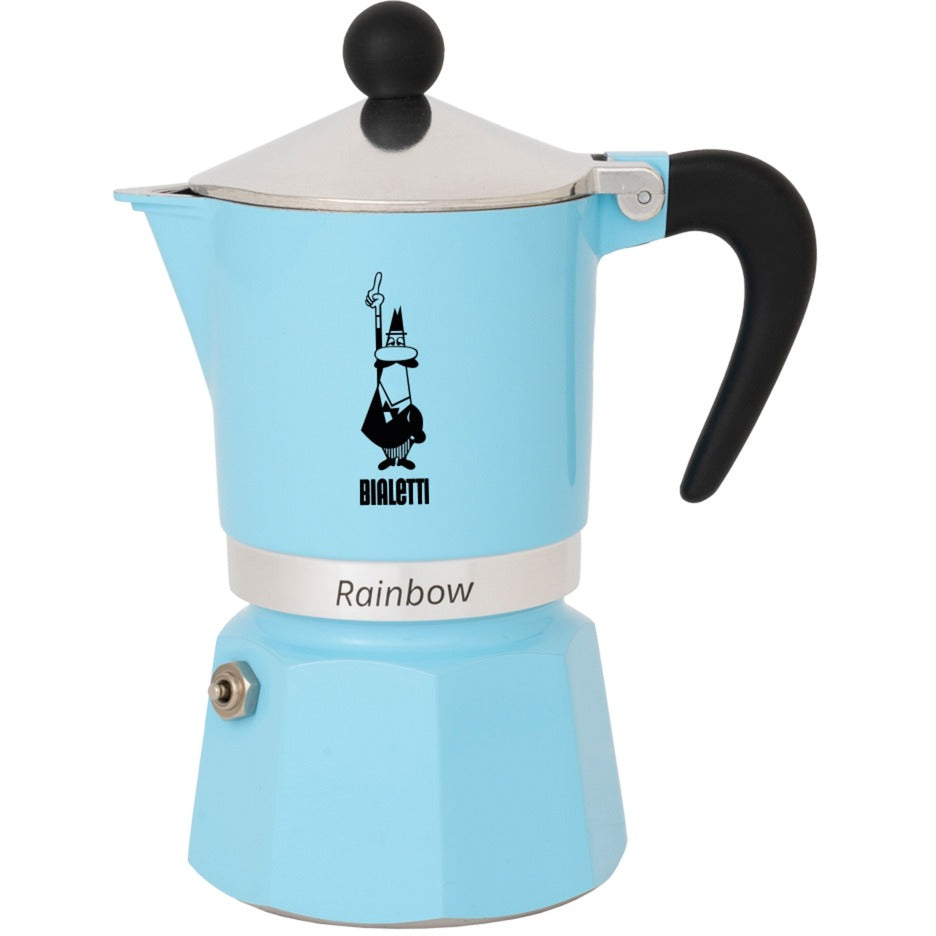Bialetti rainbow espressomachine (lichtblauw, 6-kops)