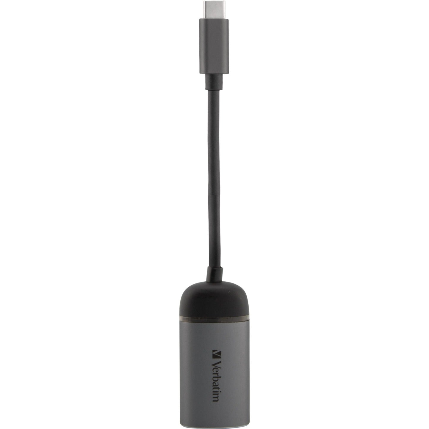 Verbatim usb 3.2 gen 1 adapter, usb-c > rj-45 (zilver zwart, 10cm, gigabit lan 10 100 1000 mbit s)