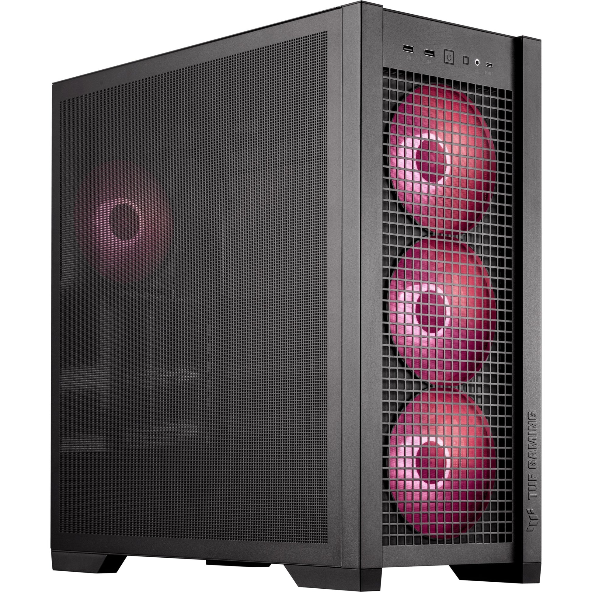 Asus tuf gaming gt302 argb midi tower behuizing (zwart | 2x usb-a | 1x usb-c | rgb | tempered glass)