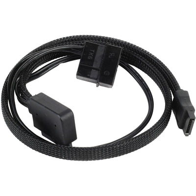 Silverstone slim sata 2-in-1 datakabel + stroomadapter (zwart, cp10)