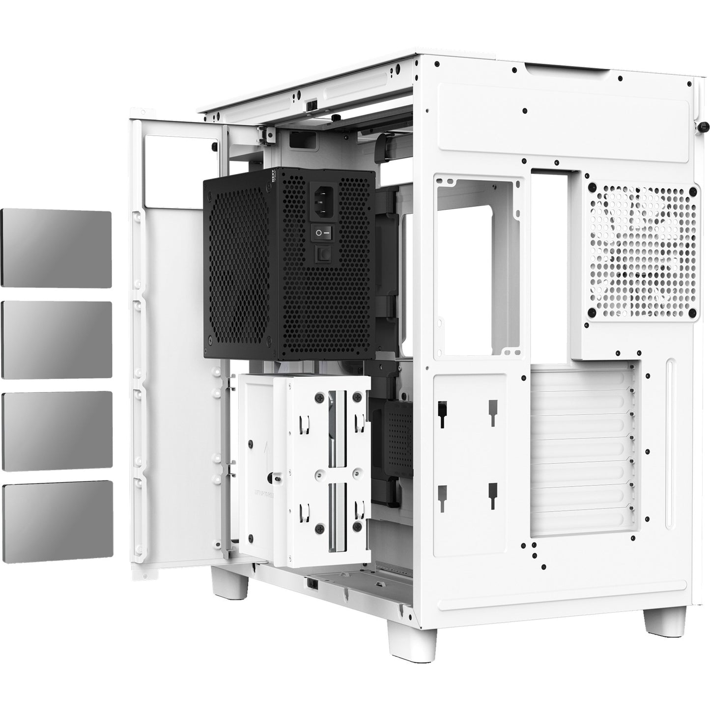 Nzxt h9 elite midi tower behuizing (wit | 2x usb-a | 1x usb-c | rgb | tempered glass)
