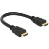 Delock high speed hdmi met ethernet - hdmi a male > hdmi a male kabel (zwart, 0,25 meter, 4k)