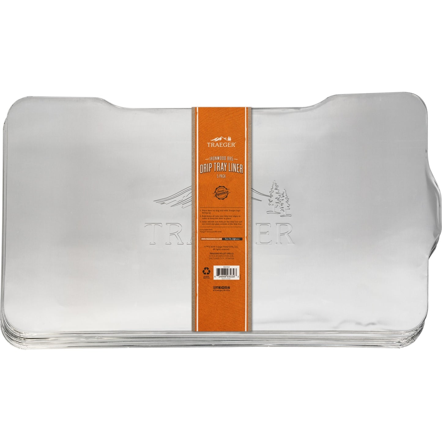 Traeger vetafdruipplaat beschermfolie voor timberline 1300 druipschaal (zilver, 5 stuks)