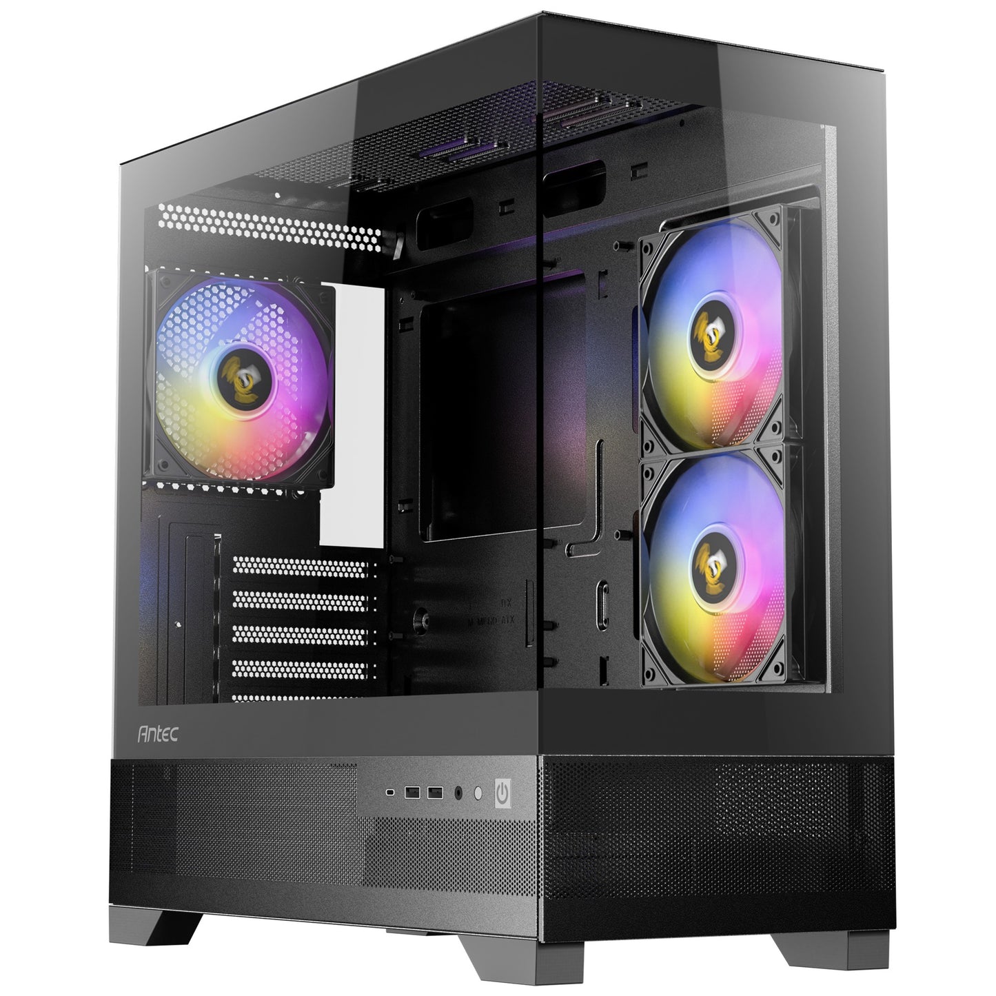 Antec cx500m rgb mini tower behuizing (zwart | 3x usb-a | tempered glass)