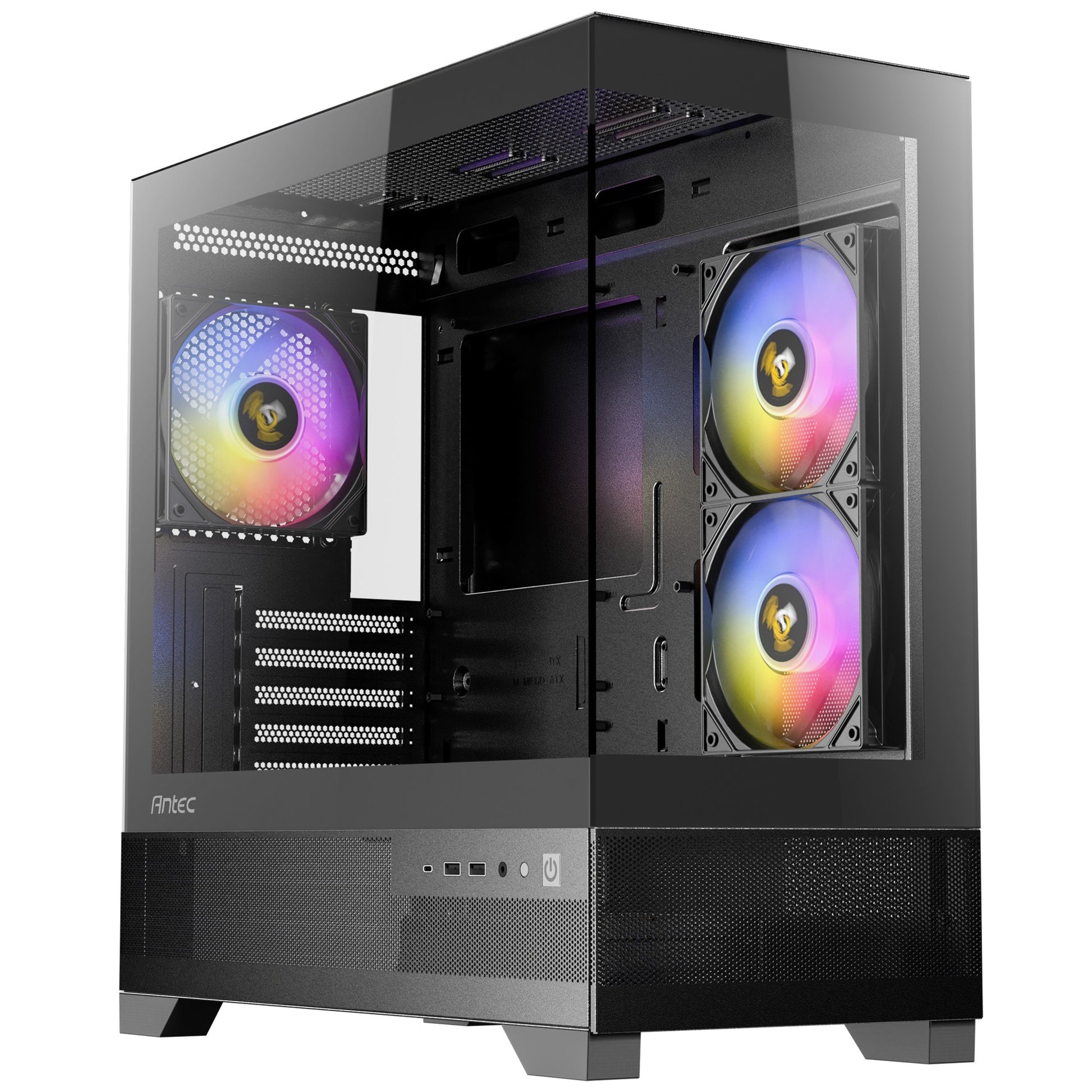 Antec cx500m rgb mini tower behuizing (zwart | 3x usb-a | tempered glass)