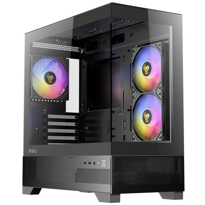 Antec cx500m rgb mini tower behuizing (zwart | 3x usb-a | tempered glass)