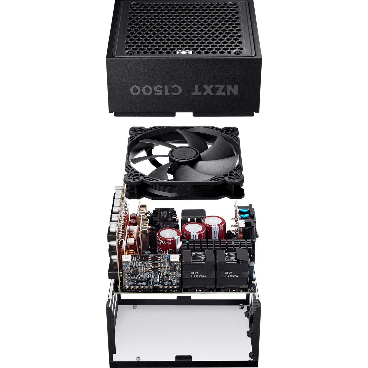 Nzxt c1500 platinum modulaire 1500 watt voeding (zwart, 2x 12v-2x6, 6x pcie)