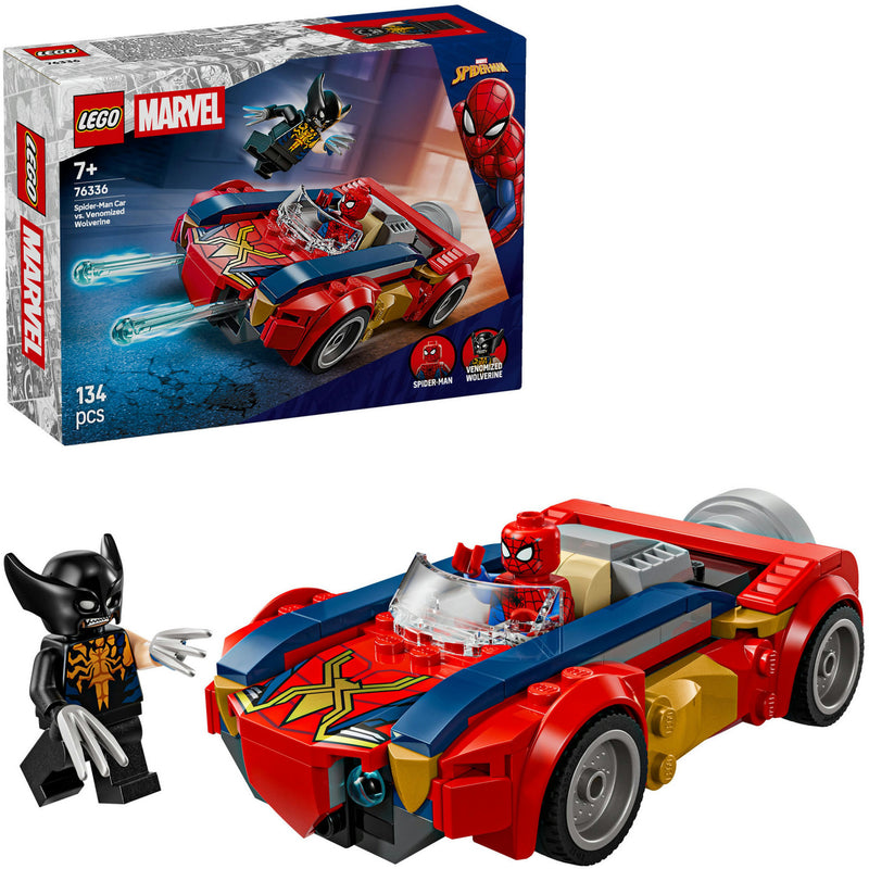 Lego marvel super heroes - spider-man auto vs. venomized wolverine constructiespeelgoed (76336)