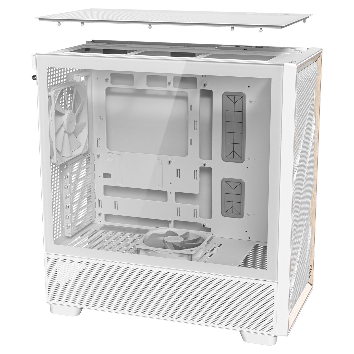 Antec flux midi tower behuizing (wit | 2x usb-a | 1x usb-c | tempered glass)