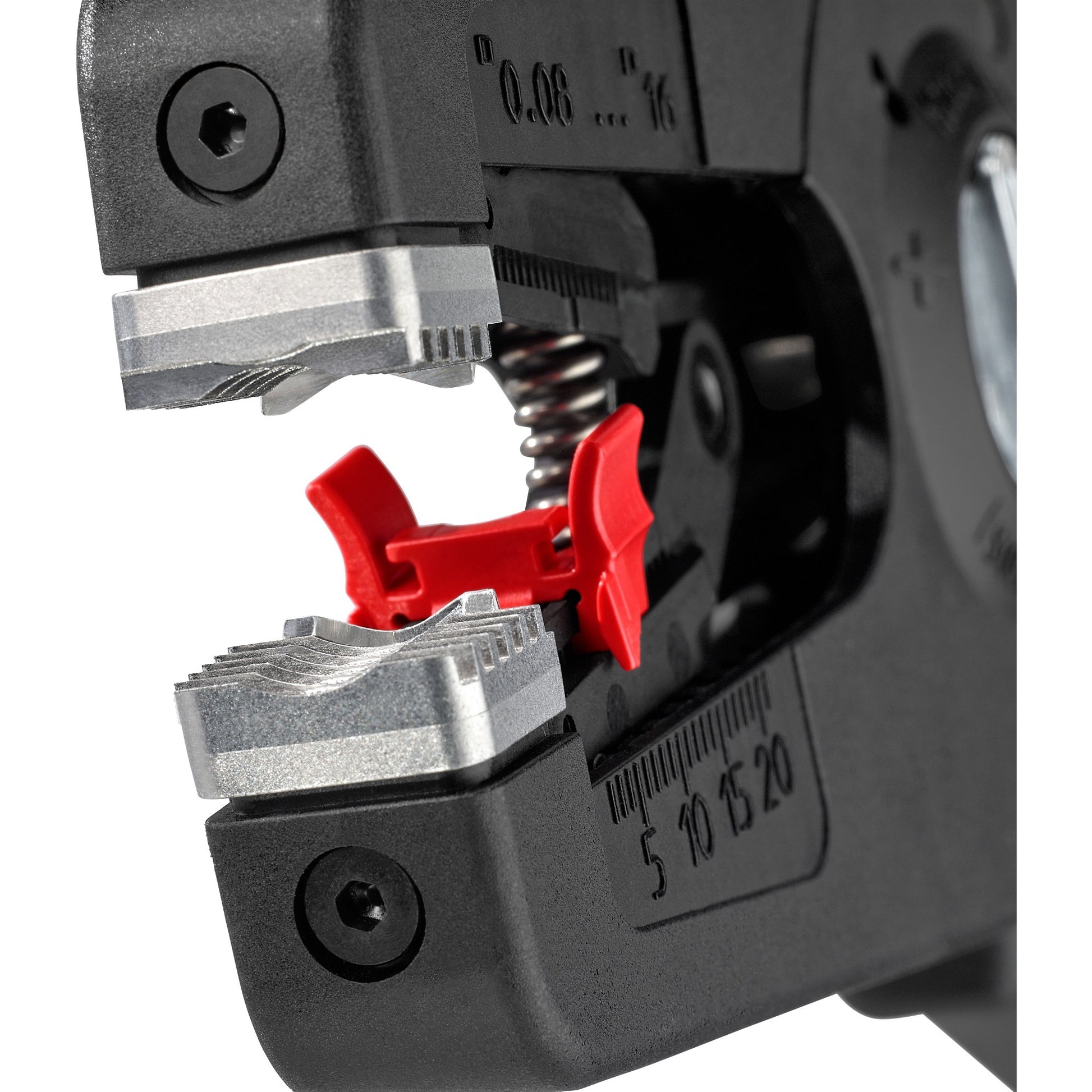 Knipex precistrip16 automatische afstriptang (zwart rood, geïntegreerde draadsnijder)