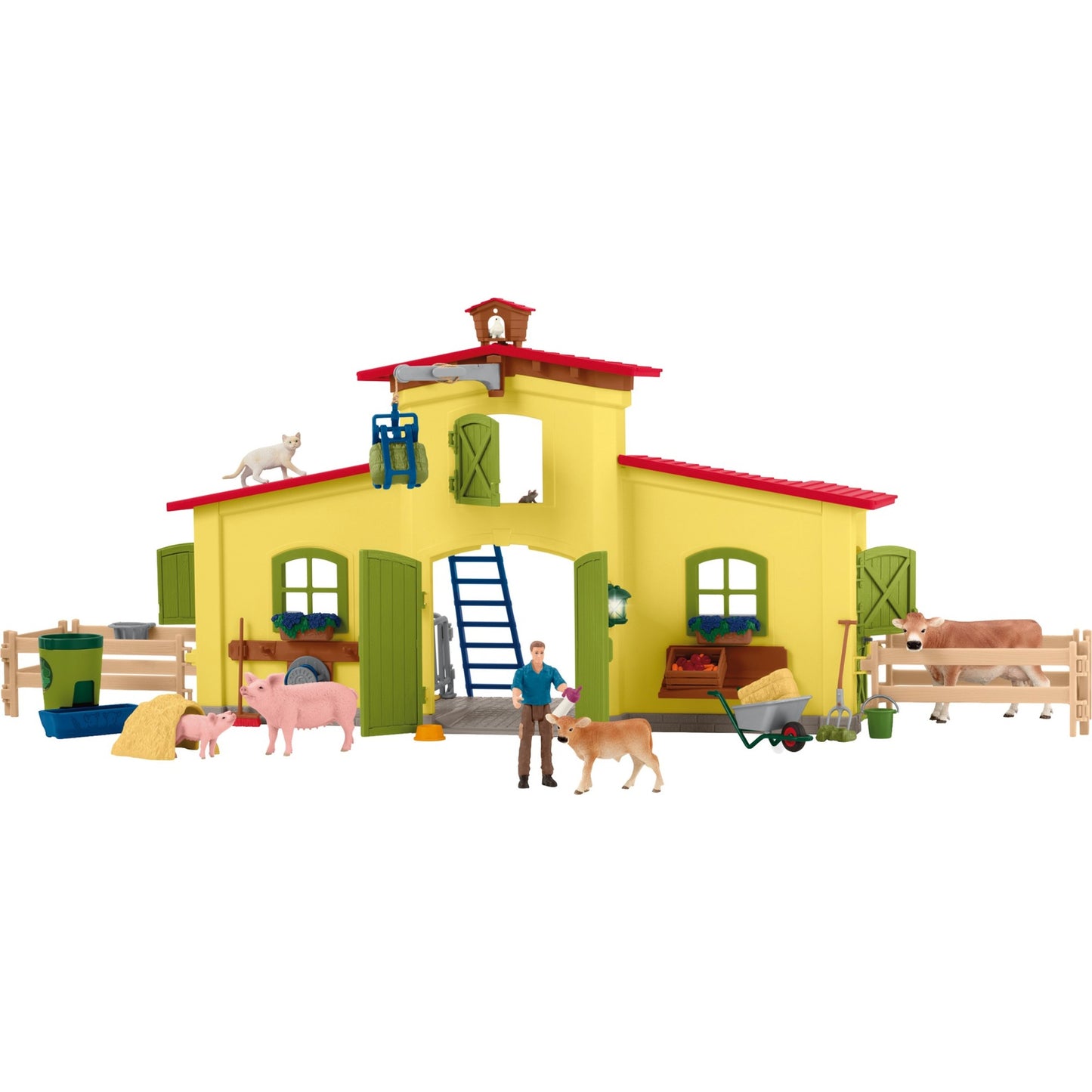 Schleich farm world - grote stal, geel speelfiguur
