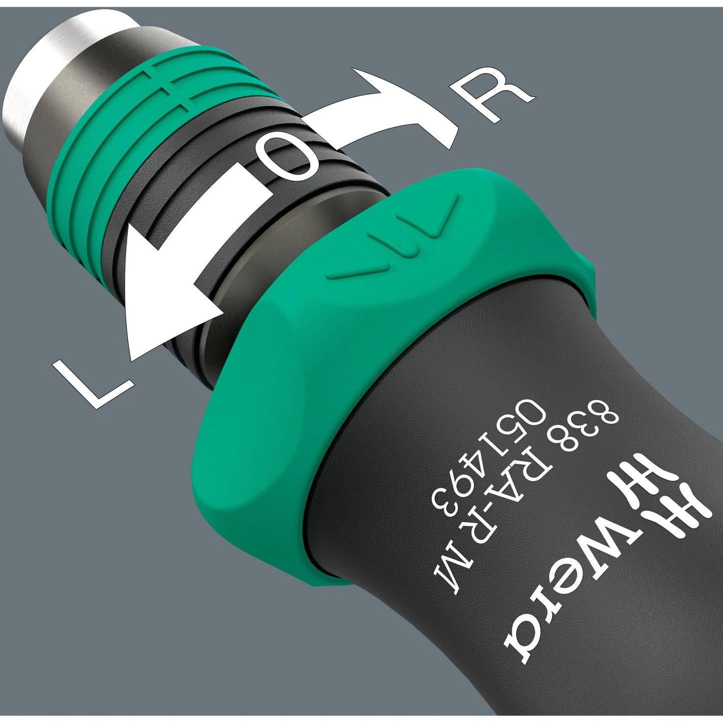 Wera kraftform kompakt 838 ra-r m imperial set 1 bitset (zwart groen, 15‑delig)