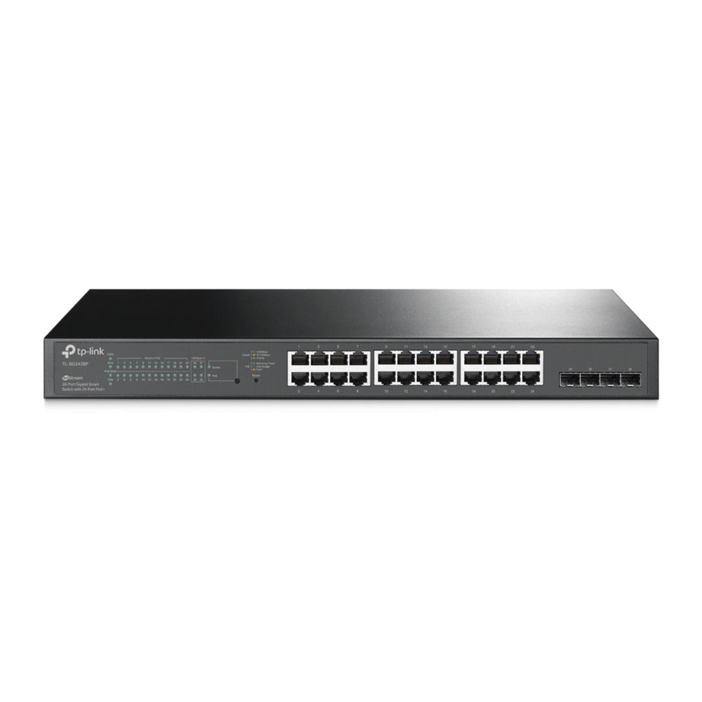 Tp-link omada sg2428p jetstream 28-poorts gigabit smart-switch (zwart, 24x poe+)