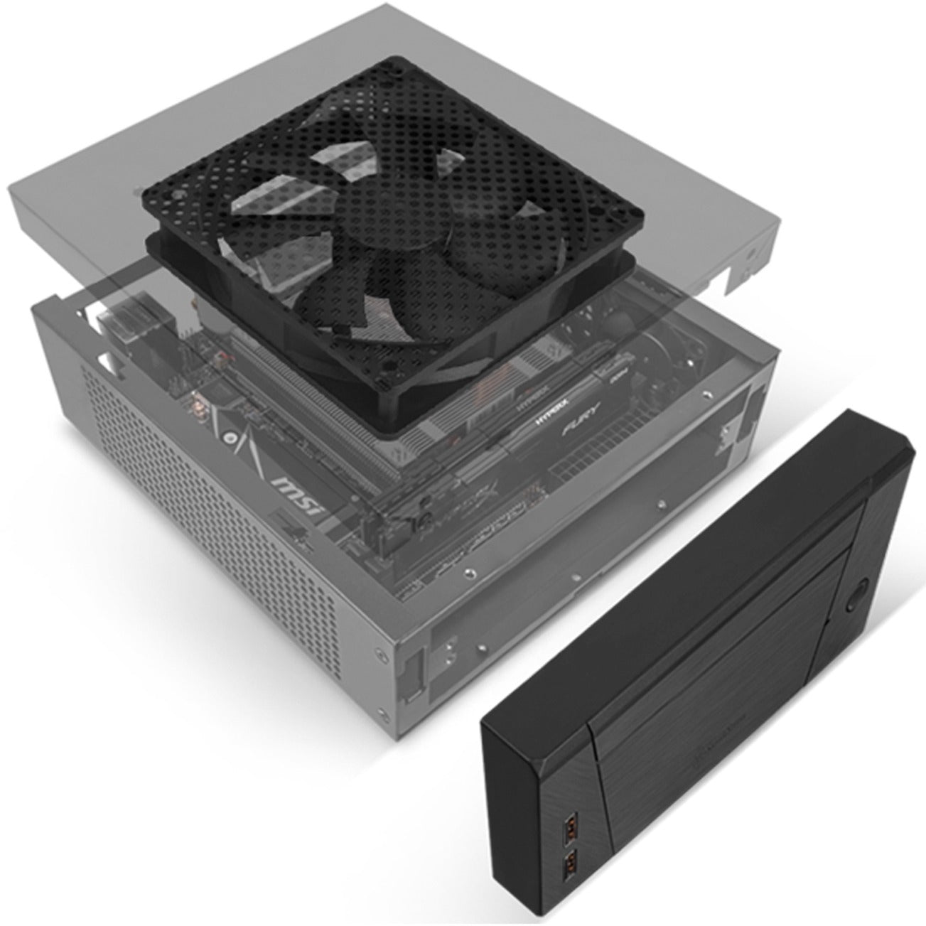 Silverstone sst-ml10b htpc behuizing (zwart | 2x usb-a)