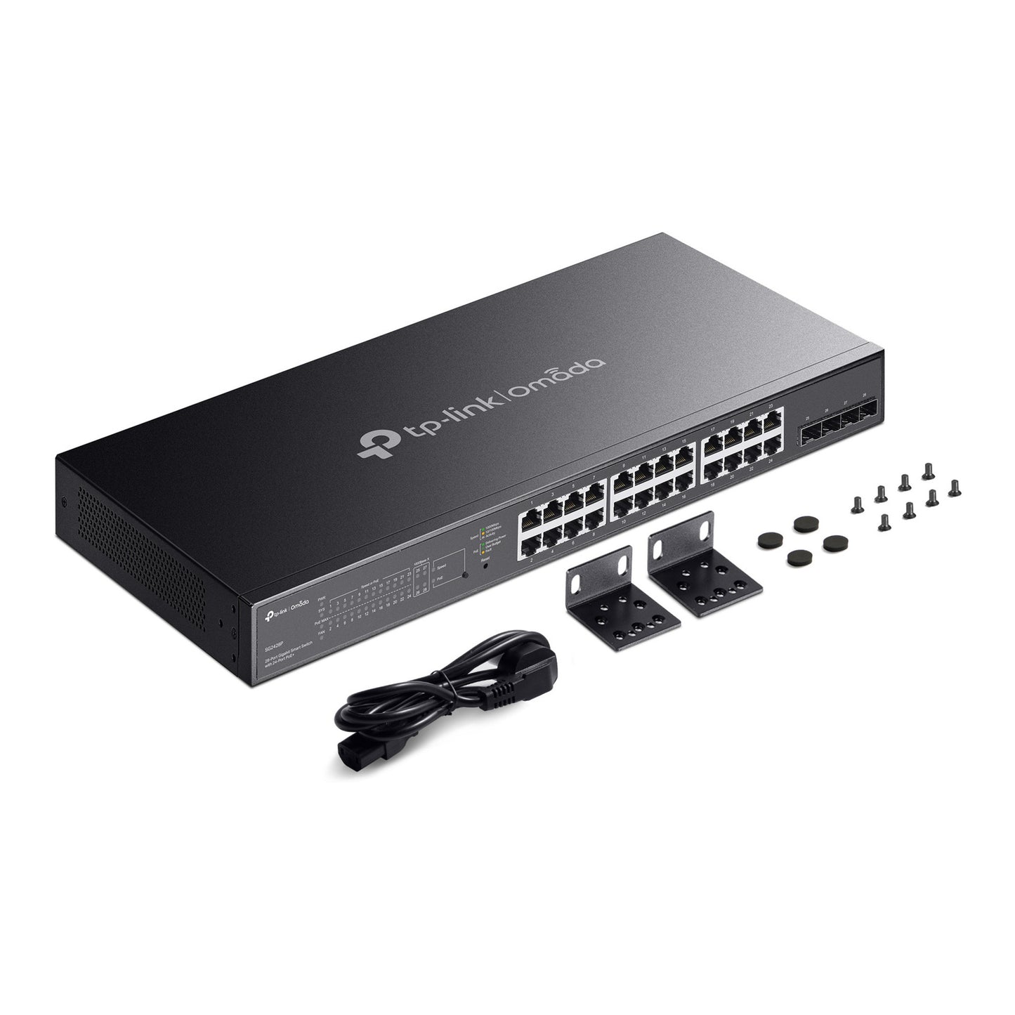 Tp-link omada sg2428p jetstream 28-poorts gigabit smart-switch (zwart, 24x poe+)