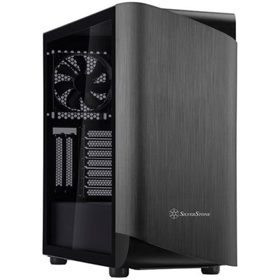 Silverstone seta a1 midi tower behuizing (zwart titanium | 2x usb-a | 1x usb-c | rgb | tempered glass)
