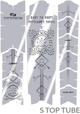 Unleazhed unscratch frame protector film - runes of shred black glossy - afbeelding 2