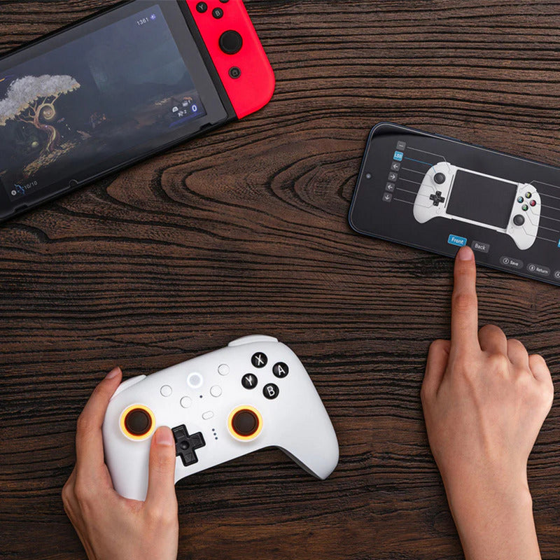 8bitdo ultimate 2 bluetooth controller (zwart, pc, switch 2, bluetooth usb-c 2.4 ghz)