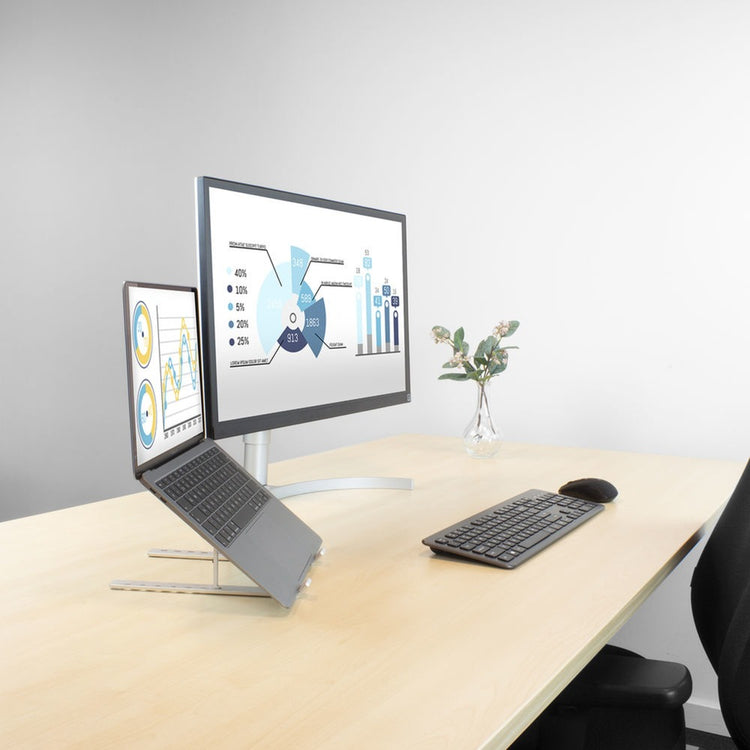 Act connectivity laptopstandaard aluminium, opvouwbaar (aluminium, hoogte verstelbaar in 7 standen)