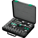 Wera 8100 sc 4 zyklop speed ratelset gereedschapsset (zwart groen, 38-delig, snelheidsratel met draaibare kop) - afbeelding 1