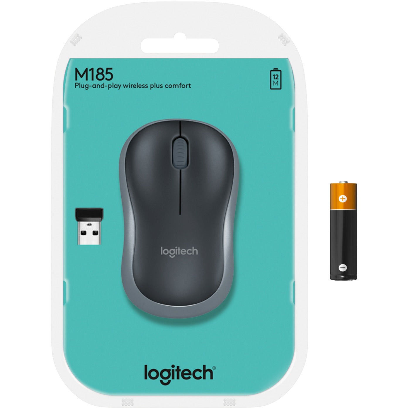 Logitech wireless mouse m185 (blauw, retail)