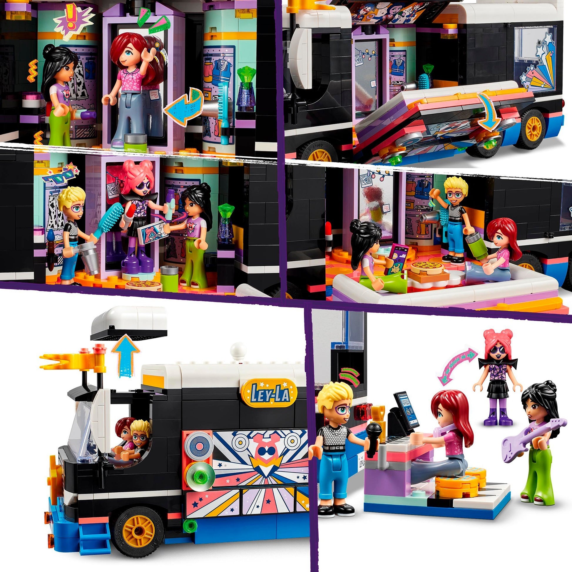 Lego friends - toerbus van popster constructiespeelgoed (42619)
