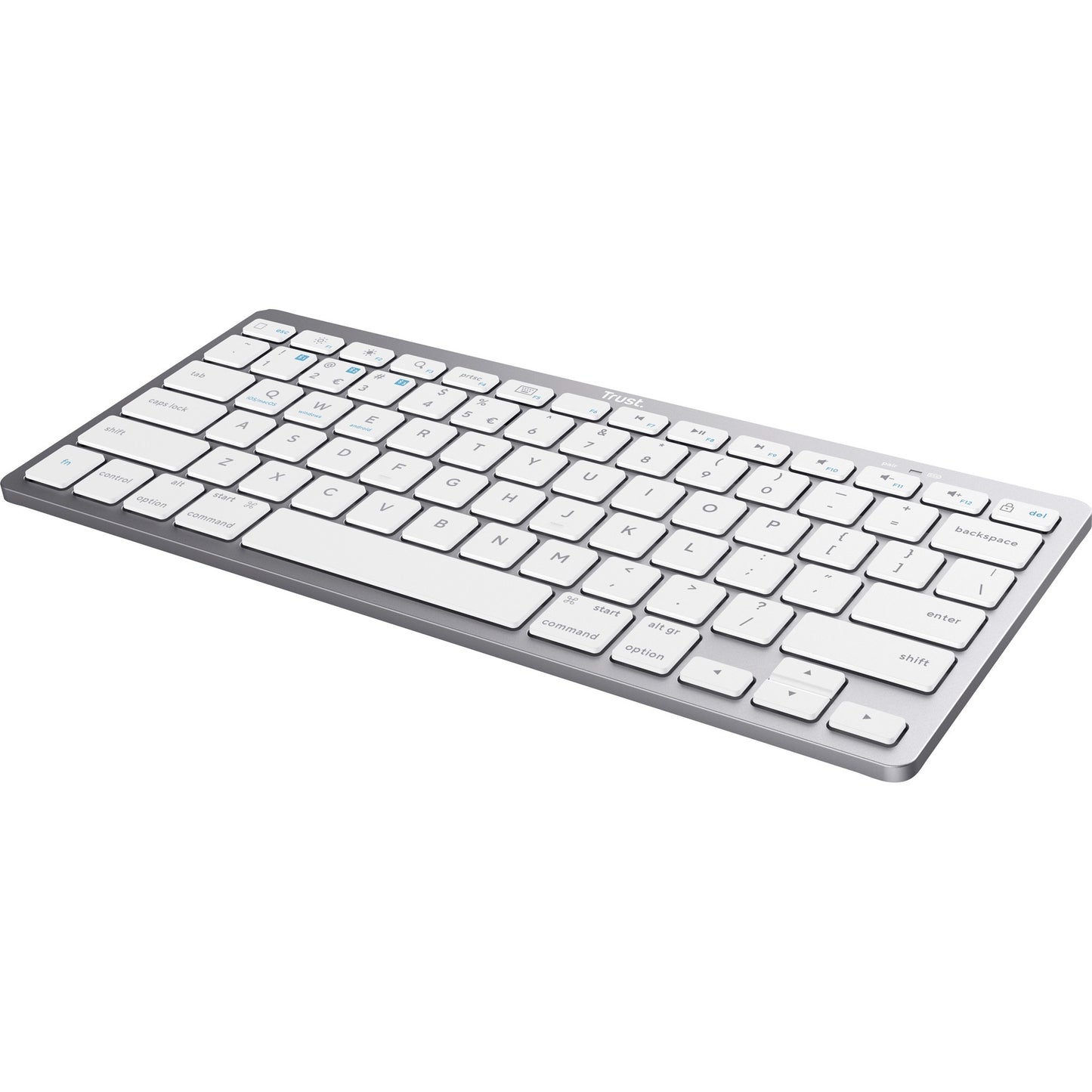 Trust wireless bluetooth keyboard (grijs, us lay-out (qwerty), scissor switches, 85%, bluetooth 4.0)
