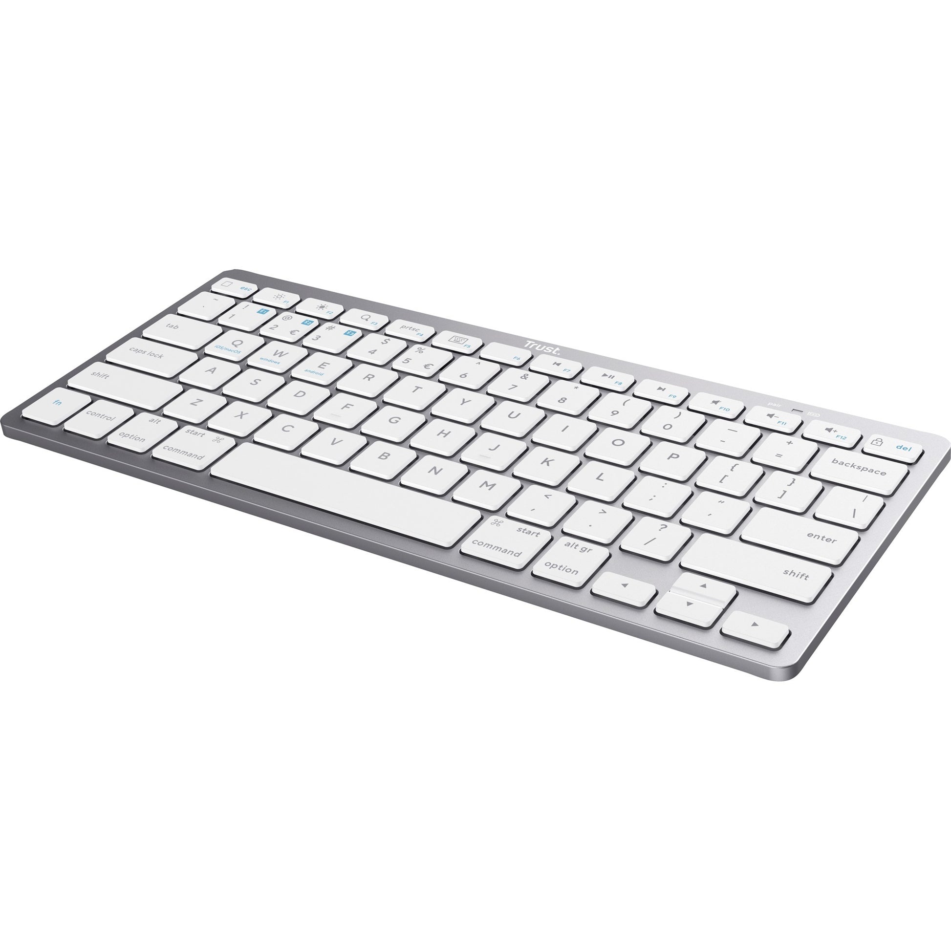 Trust wireless bluetooth keyboard (grijs, us lay-out (qwerty), scissor switches, 85%, bluetooth 4.0)