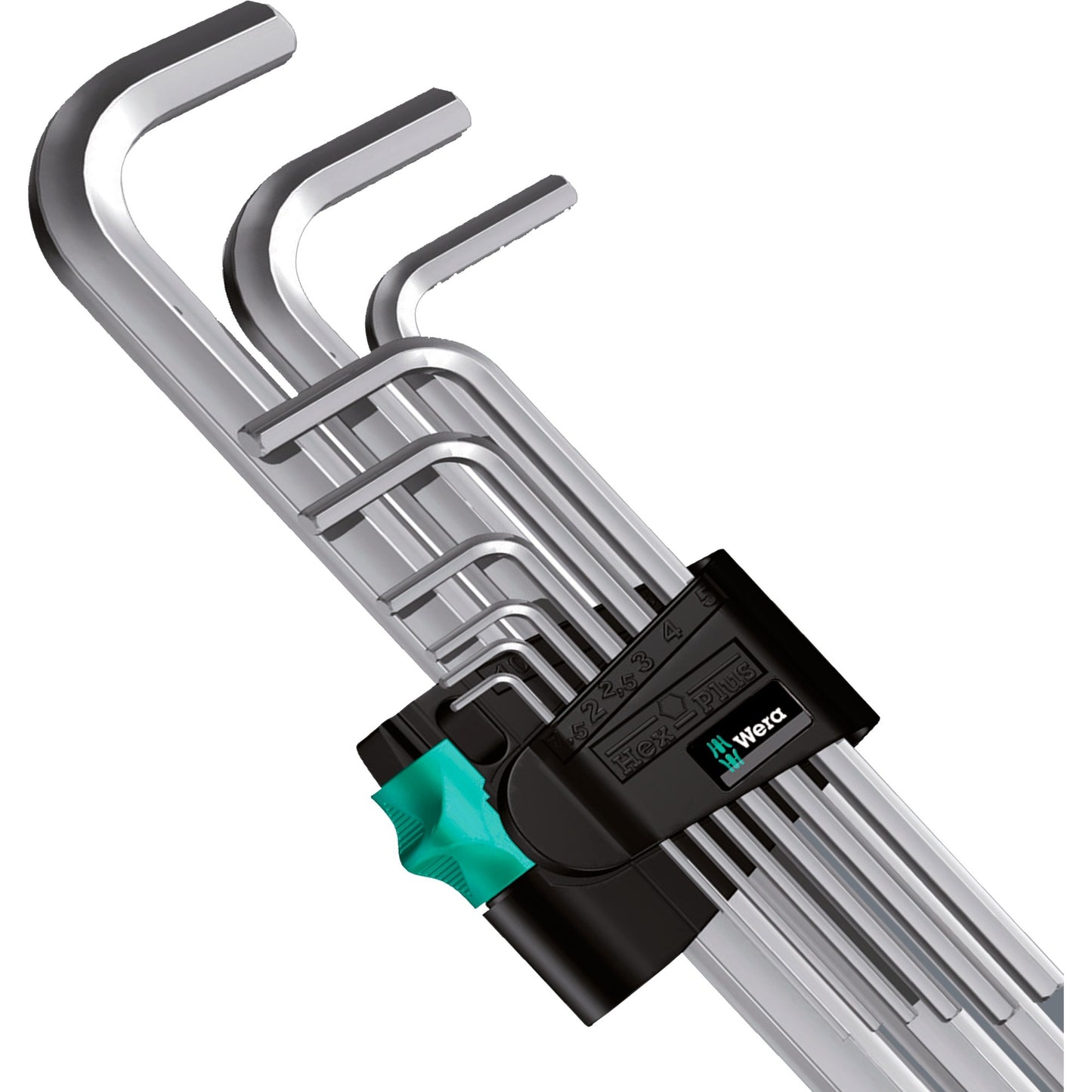 Wera 950 9 hex-plus 1 sb stiftsleutelset, metrisch, verchroomd (9-delig)