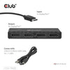 Club 3d displayport quad monitor hub mst 4x 4k30hz displayport splitter (zwart)
