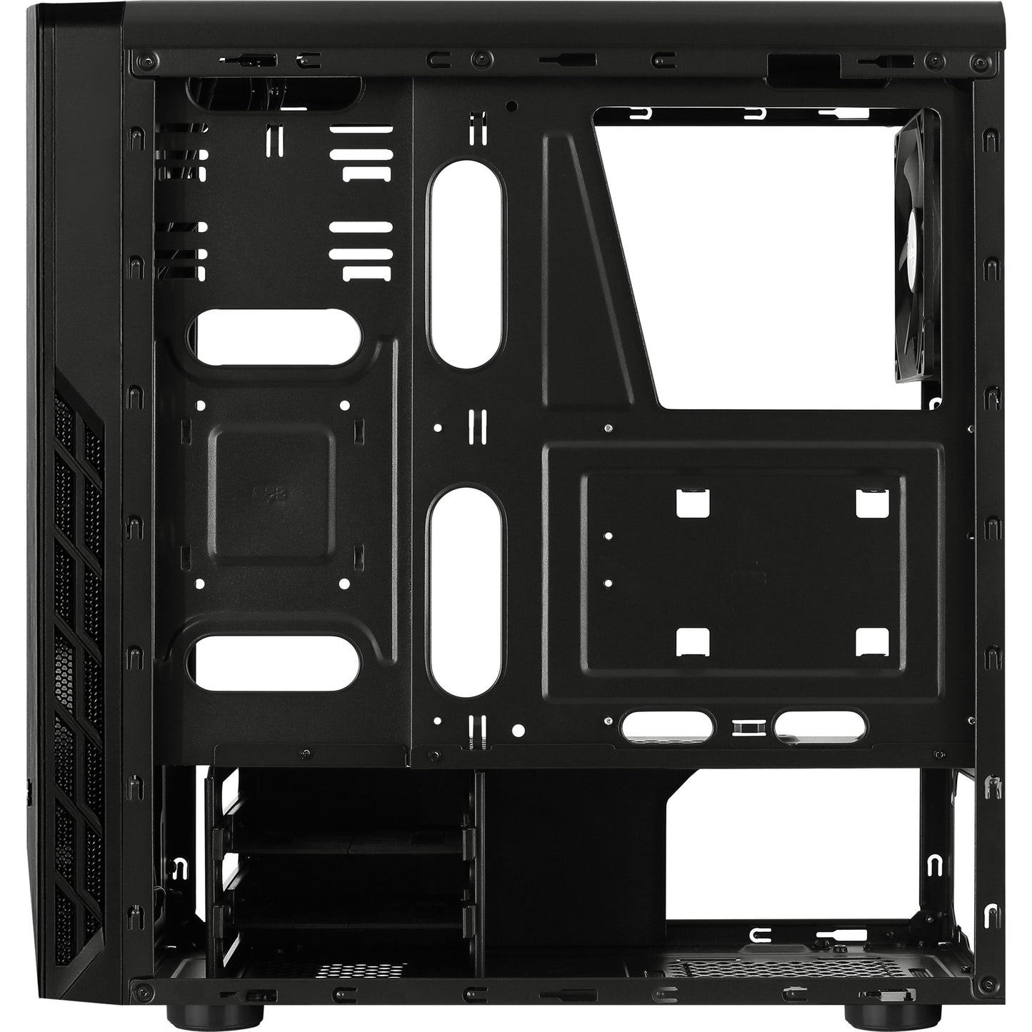 Aerocool rift midi tower behuizing (zwart | 3x usb-a | rgb | window)