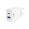 Act connectivity usb-c usb-a lader 20w met power delivery pps, quick charge, ganfast oplader (wit)