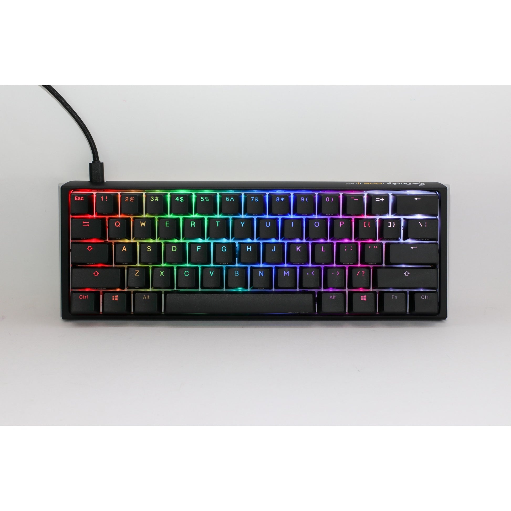 Ducky one 3 classic mini rgb mechanisch toetsenbord (zwart, us lay-out (qwerty), cherry mx silent red, 60%, rgb led, double-shot pbt, hot-swappable, quack mechanics)