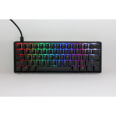 Ducky one 3 classic mini rgb mechanisch toetsenbord (zwart, us lay-out (qwerty), cherry mx silent red, 60%, rgb led, double-shot pbt, hot-swappable, quack mechanics)
