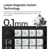 Keychron q0 he qmk wireless custom number pad rgb mechanisch numpad (zwart, us lay-out (qwerty), gateron double-rail magnetic nebula, hot-swap, rgb, double-shot pbt keycaps)