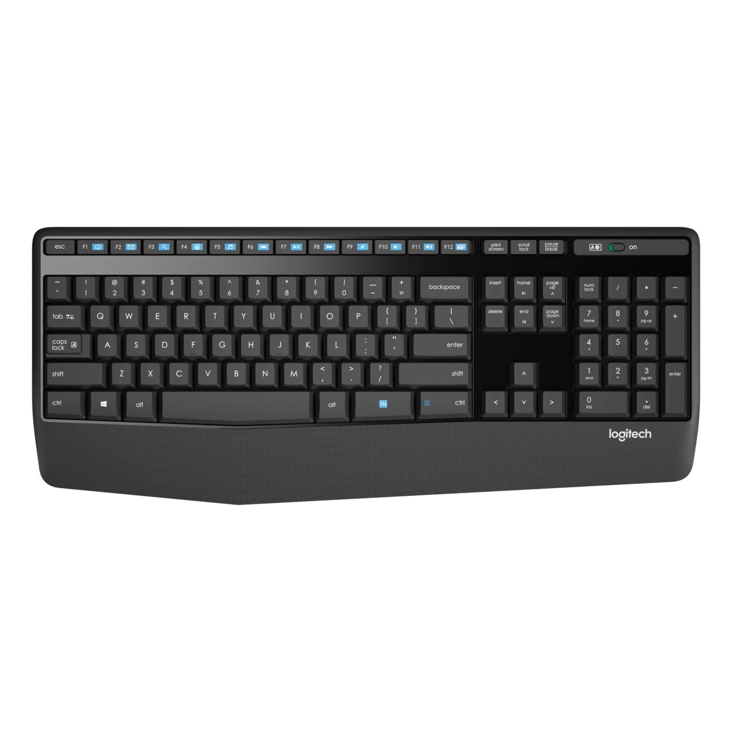Logitech mk345 comfort wireless keyboard and mouse combo desktopset (zwart, us-international lay-out (qwerty), 100%)