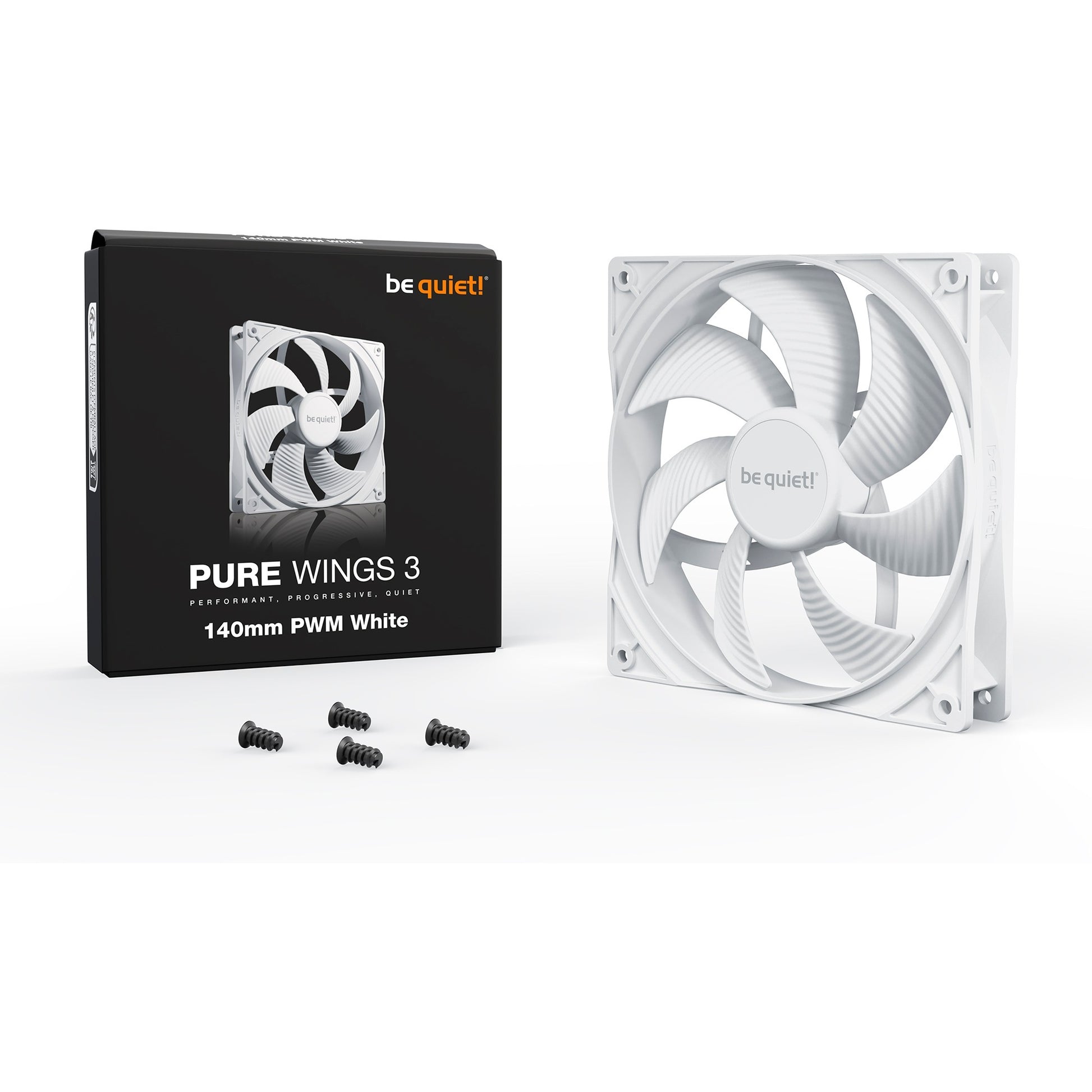 Be quiet! pure wings 3 pwm case fan (wit, 140 x 140 x 25 mm)