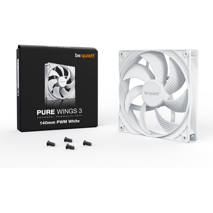 Be quiet! pure wings 3 pwm case fan (wit, 140 x 140 x 25 mm)