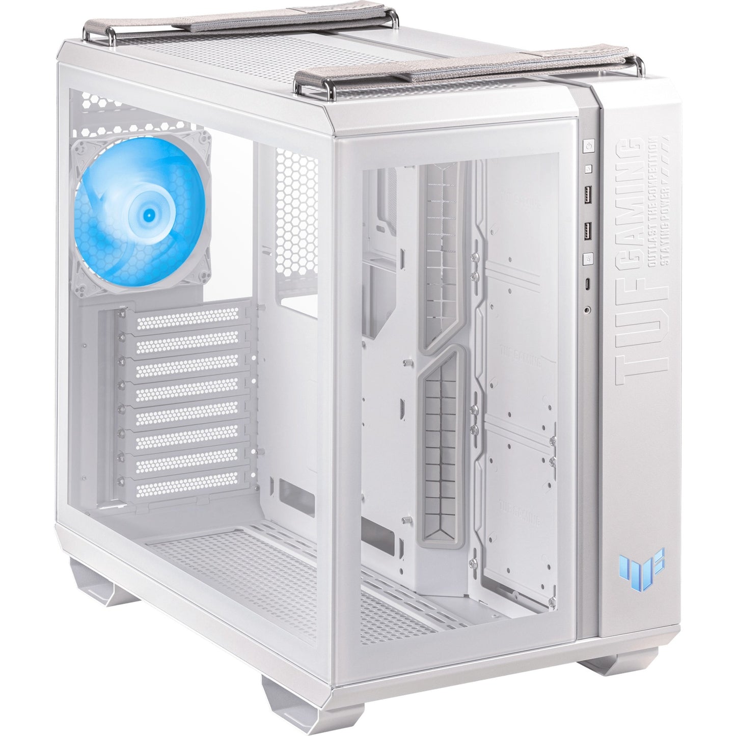 Asus tuf gaming gt502 plus midi tower behuizing (wit | 2x usb-a | 1x usb-c | tempered glass)