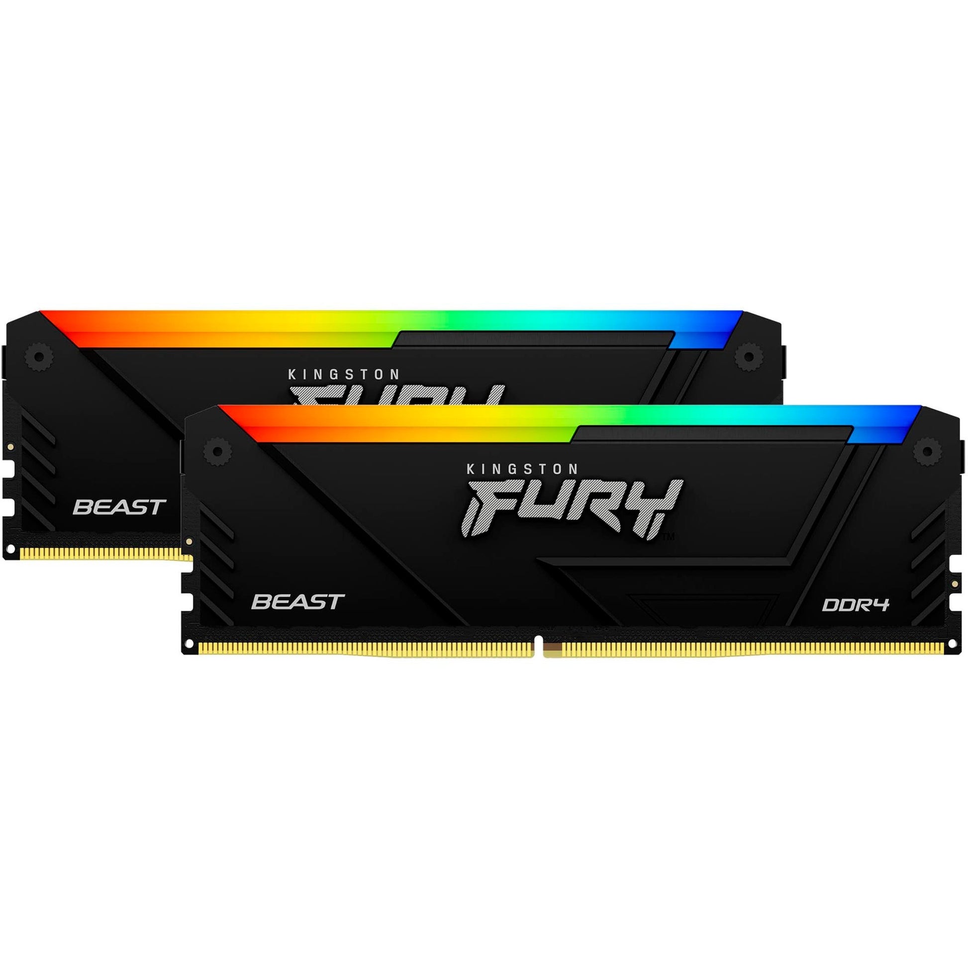 Kingston fury beast rgb 16 gb ddr4-3200 (2x 8 gb) werkgeheugen (zwart, kf432c16bb2ak2 16, xmp 2.0)