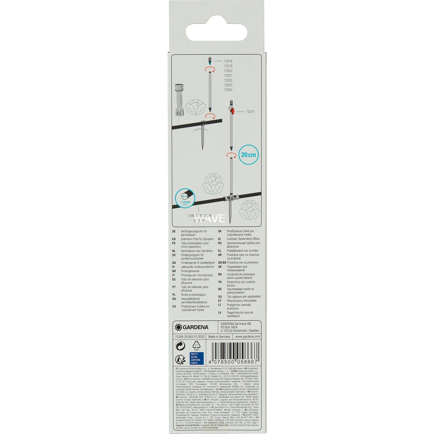 Gardena verlengbuis voor sproeiers (zwart, 5 stuks)