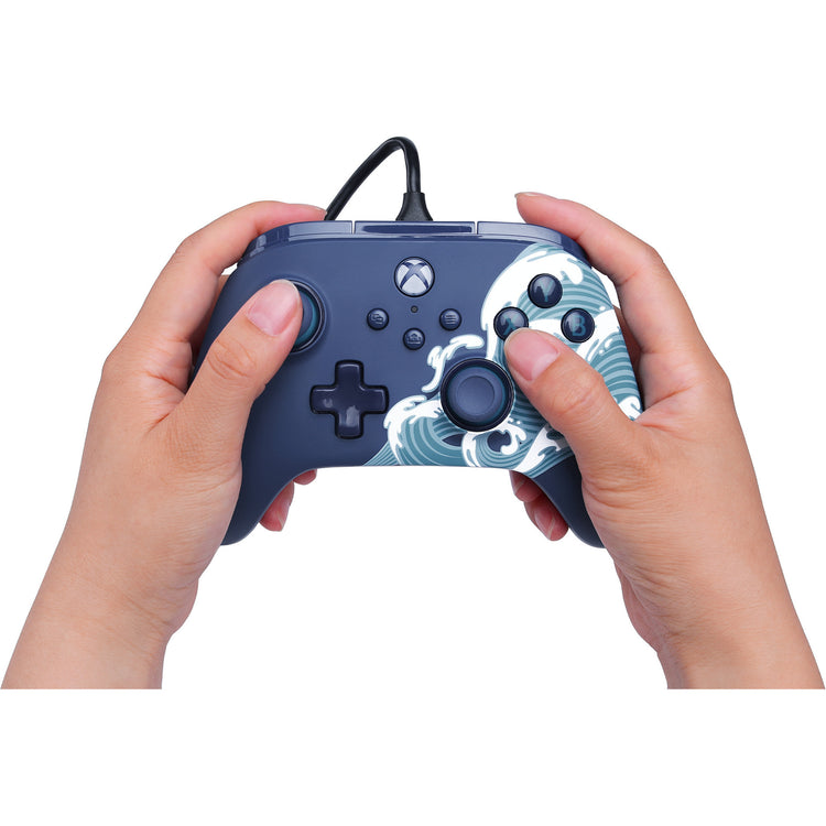 Powera advantage controller met kabel voor de xbox series x|s - watergolf (azuurblauw, xbox series x|s, xbox one, pc)