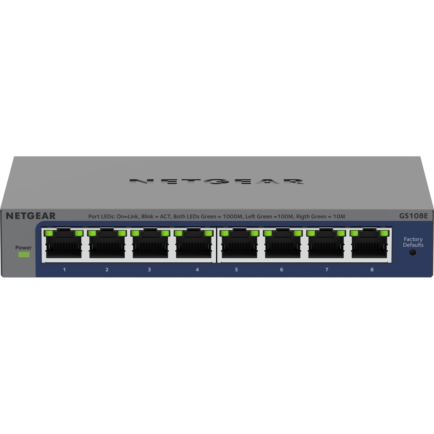 Netgear 8-poorts gigabit plus-switch (gs108e-400eus) (grijs, unmanaged)