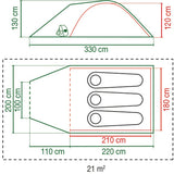 Coleman kobuk valley 3 plus tent (donkergroen lichtgroen) - afbeelding 8