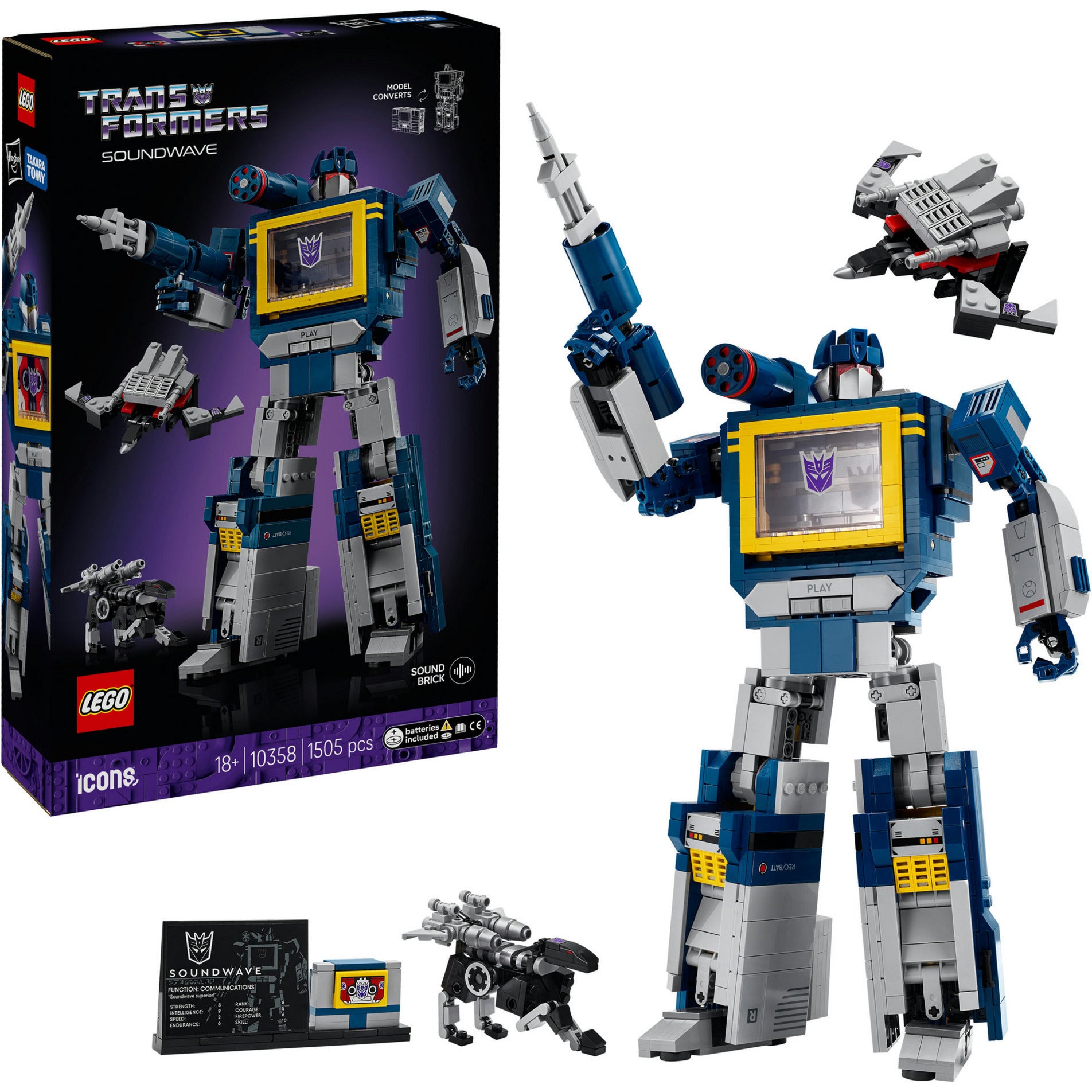 Lego ® icons transformers: soundwave - transformers collectie - 10358