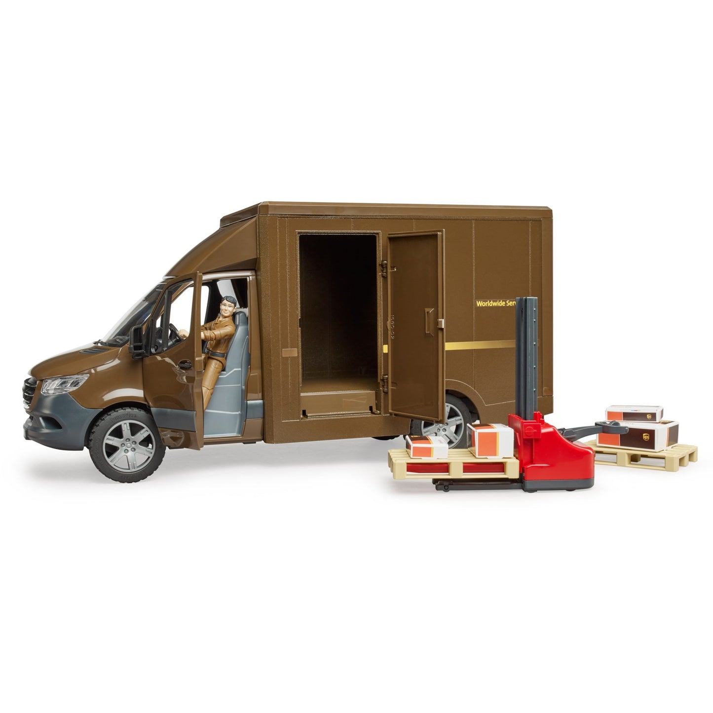 Bruder mb sprinter ups met chauffeur en toebehoren modelvoertuig (02678)