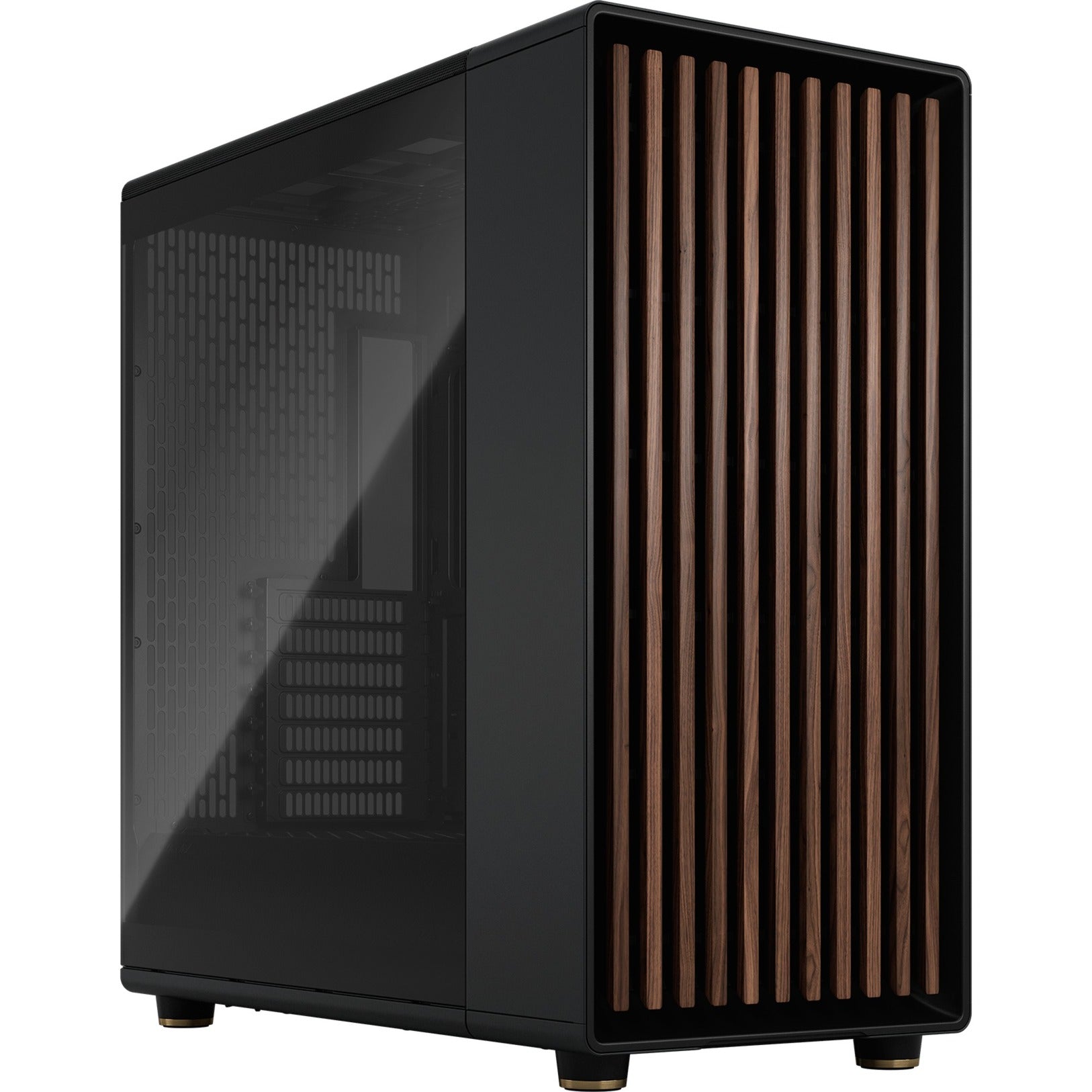 Fractal design north xl midi tower behuizing (zwart houtkleur | 2x usb-a | 1x usb-c | tempered glass)