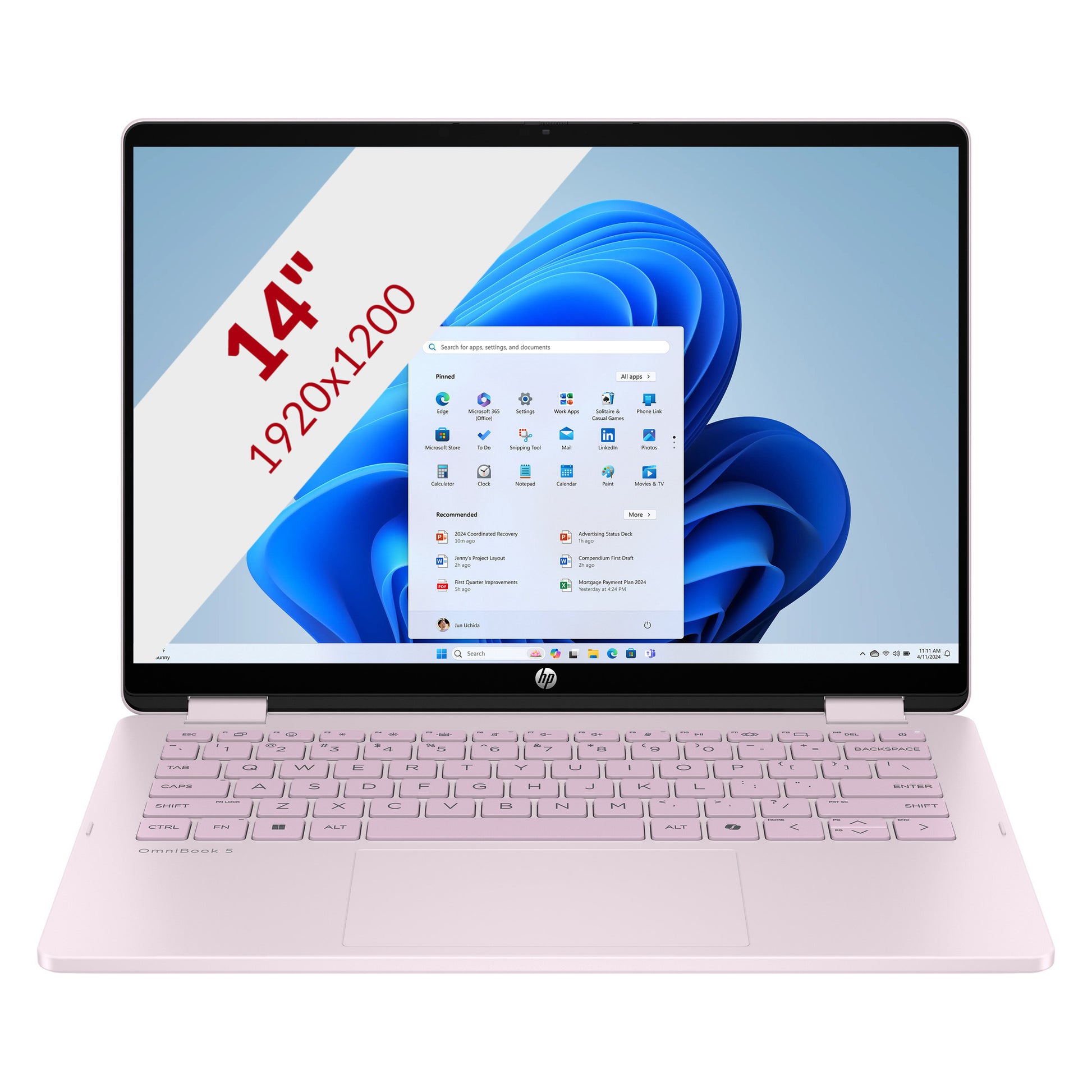 Hp omnibook 5 flip 2-in-1 14-fp0252ndx 14 laptop (lichtroze | core 5 120u | intel graphics | 8 gb | 512 gb ssd | touch)