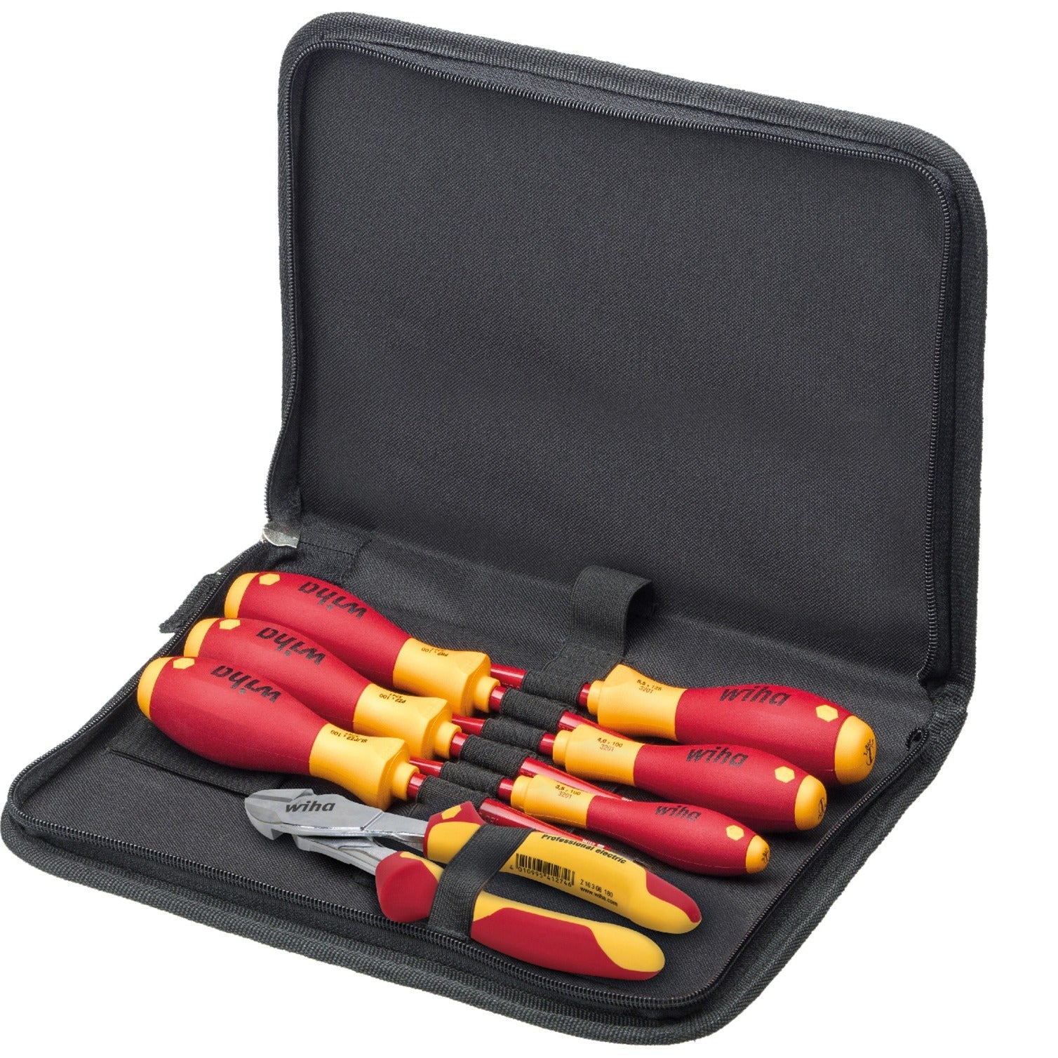 Wiha gereedschapset elektricien gereedschapsset (rood geel, 7-delig in gereedschapetui)